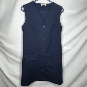 Butte Knit Vintage Sleeveless Navy Blue Dress